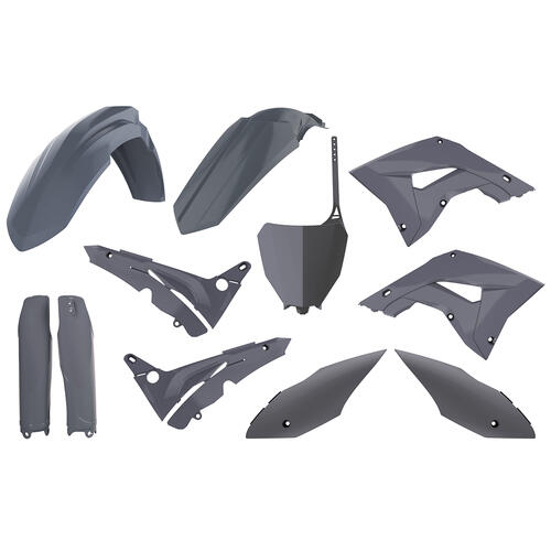 Honda CR125R 2002-2007 Polisport Plastics Kit Inc Fork Guards Nardo Grey