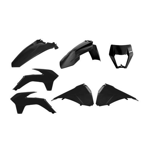 KTM 250 EXC 2014-2016 Polisport Restyle Plastics Kit Black Inc Fenders & Shrouds