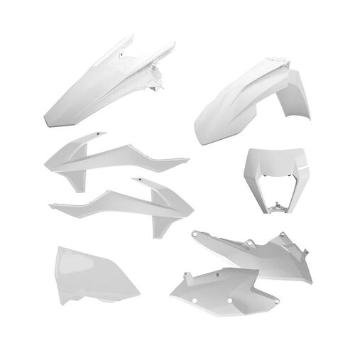 KTM 250 EXC-F 2017-2019 Polisport Plastics Kit Inc Headlight Surround White