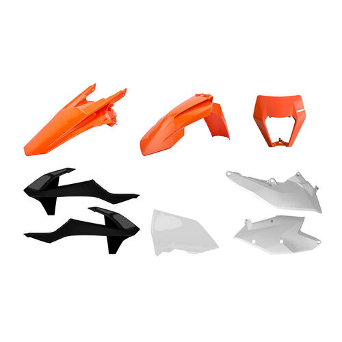KTM 500 EXC-F 2017-2019 Polisport Plastics Kit Inc Headlight Surround OEM Colours (2018)
