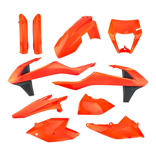 KTM 350 EXC-F 2017-2019 Polisport Plastics Kit Fluoro Orange Inc Fenders & Shrouds