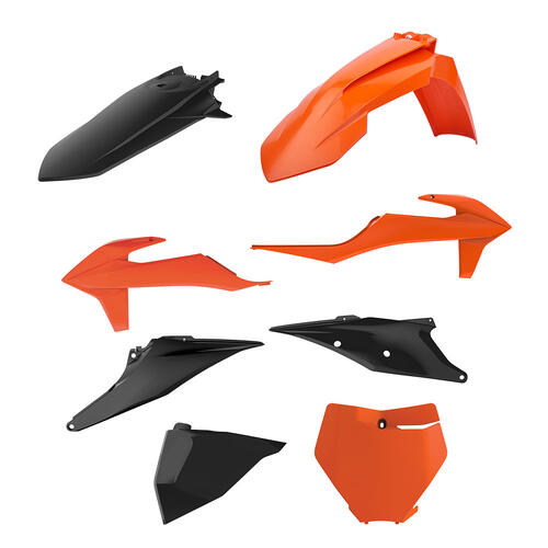 KTM 350 SX-F 2019-2022 Polisport Plastics Kit Orange/Black Inc Fenders & Shrouds