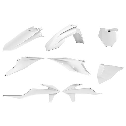 KTM 125 SX 2019-2022 Polisport Plastics Kit White (2020) Inc Fenders & Shrouds