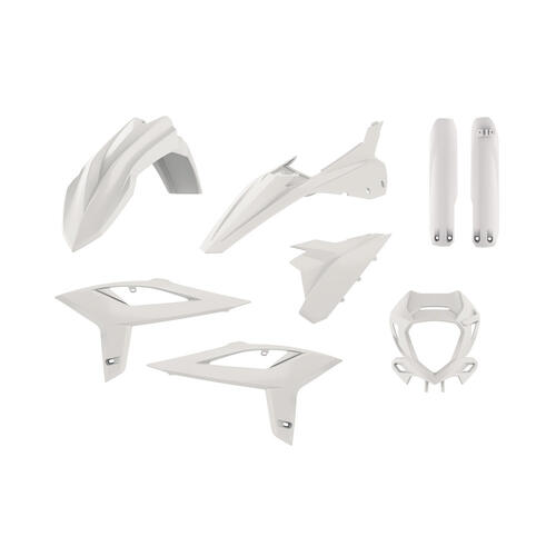Beta RR 480 4T 2020-2022 Polisport Plastics Kit Inc Fork Guards/Headlight Surround White
