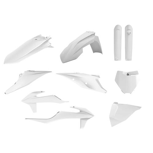 KTM 125 SX 2019-2022 Polisport Plastics Kit Inc Fork Guards White