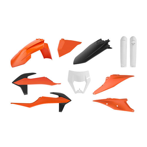 KTM 450 EXC-F 2020-2023 Polisport Plastics Kit Inc Fork Guards/Headlight Surround OEM Colours (2020)