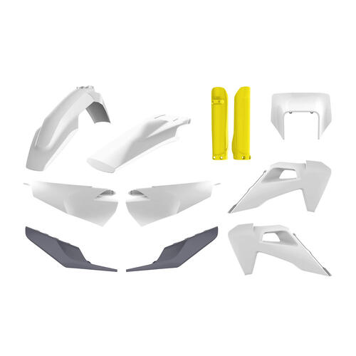 Husqvarna FE501 2020-2023 Polisport Plastics Kit Inc Fork Guards/Headlight Surround OEM Colours (2020)
