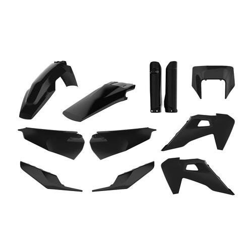 Husqvarna FE450 2020-2023 Polisport Plastics Kit Inc Fork Guards/Headlight Surround Black
