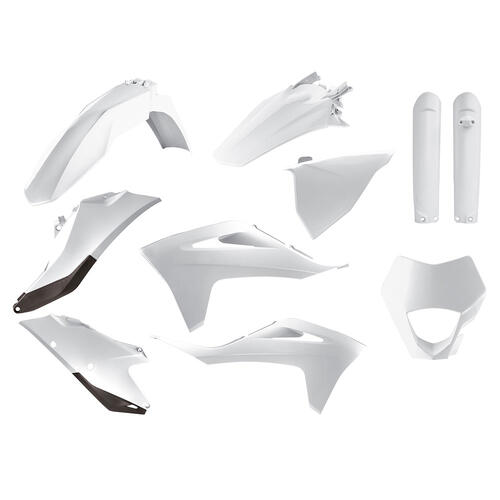 Gas-Gas EX 350F 2021-2023 Polisport Plastics Kit Inc Fork Guards/Headlight Surround White