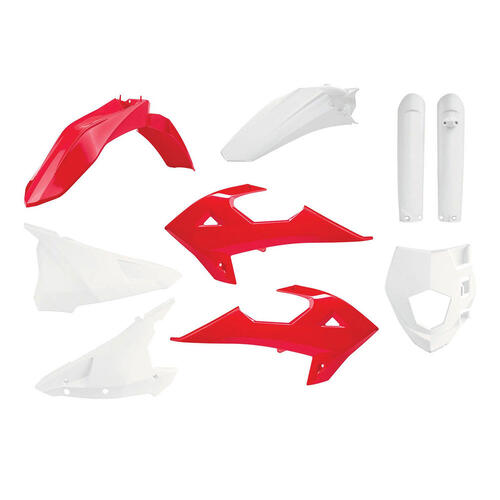 Gas-Gas EC200 2018-2020 Polisport Plastics Kit Red/White Inc Fenders & Shrouds