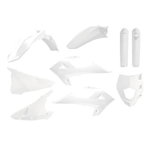 Gas-Gas EC200 2018-2020 Polisport Plastics Kit White Inc Fenders & Shrouds