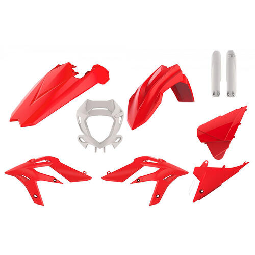 Beta XTRAINER 300 2020-2022 Polisport Plastics Kit Red/White Inc Fenders & Shrouds