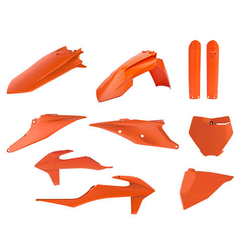 KTM 125 SX 2019-2022 Polisport Plastics Kit Inc Fork Guards Orange