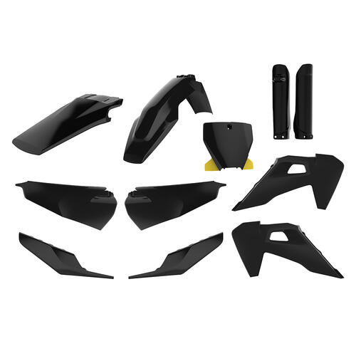 Husqvarna TC250 2019-2022 Polisport Plastics Kit Inc Fork Guards Black
