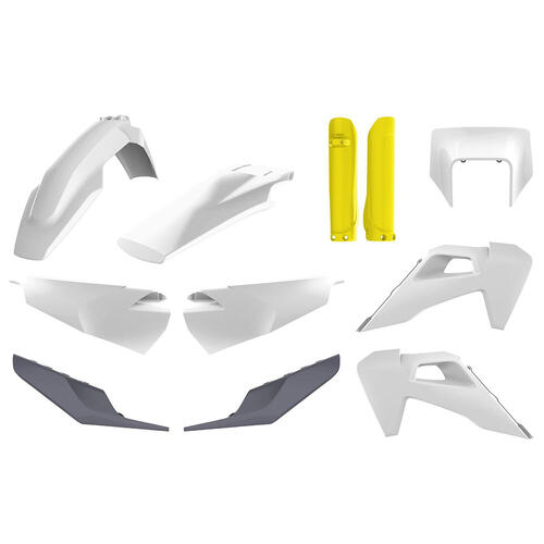 Husqvarna FE350 2020-2023 Polisport Plastics Kit Inc Fork Guards/Headlight Surround OEM Colours (2020-2021)
