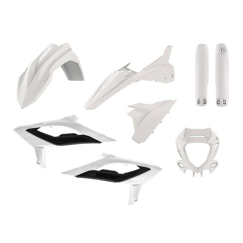 Beta RR 390 4T 2023-2024 Polisport Plastics Kit White Inc Fenders & Shrouds