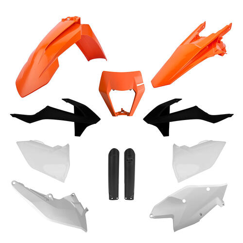 KTM 350 EXC-F 2017-2019 Polisport Plastics Kit Orange/White/Black