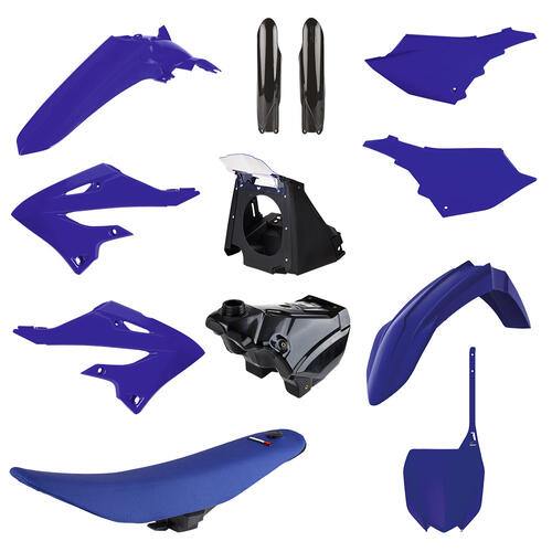 Yamaha YZ125 2002-2021 Polisport Restyle Plastics Kit Inc Tank & Seat Blue/White