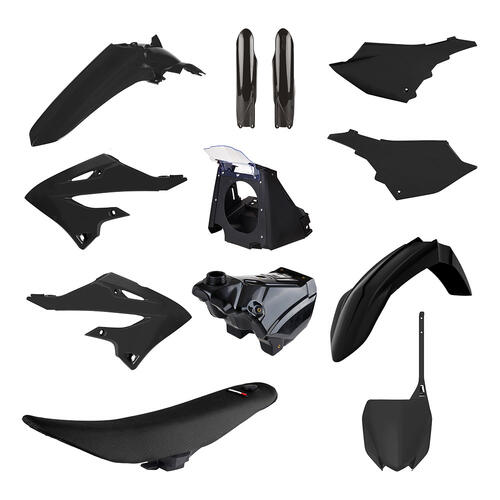 Yamaha YZ250 2002-2021 Polisport Restyle Plastics Kit Inc Tank & Seat Black