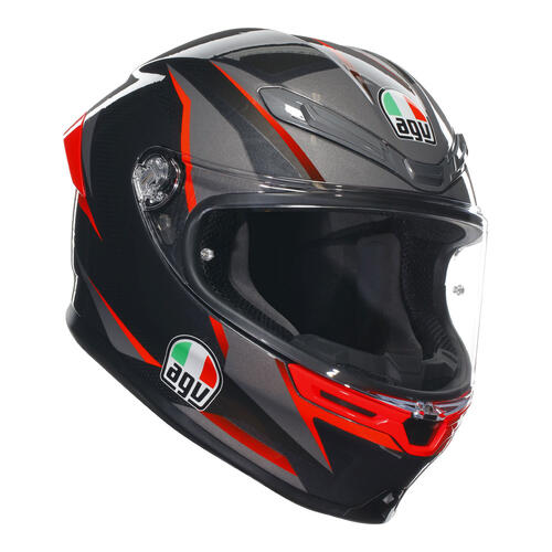 AGV Road Motorcycle Helmet K6 S Slashcut Black/Red