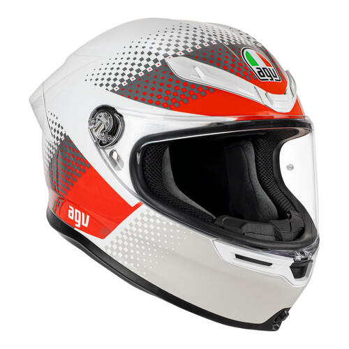AGV Road Motorcycle Helmet K6 S Fision White/Red/Light Grey