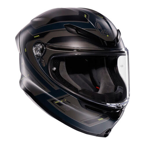AGV Road Motorcycle Helmet K6 S Enhance Matt Grey/Yellow Fluoro