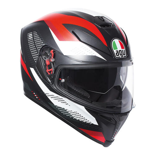 AGV Road Motorcycle Helmet K5 S Marble Matt Black/White/Red