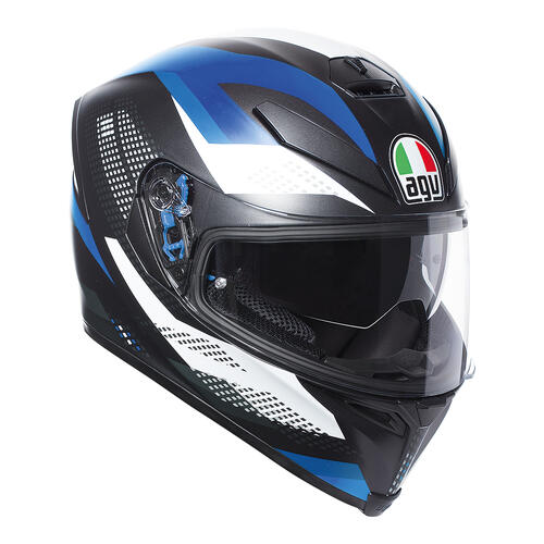 AGV Road Motorcycle Helmet K5 S Marble Matt Black/White/Blue