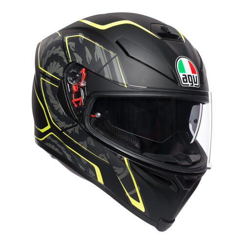 AGV Road Motorcycle Helmet K5 S Tornado Matt Black/Yellow Fluoro