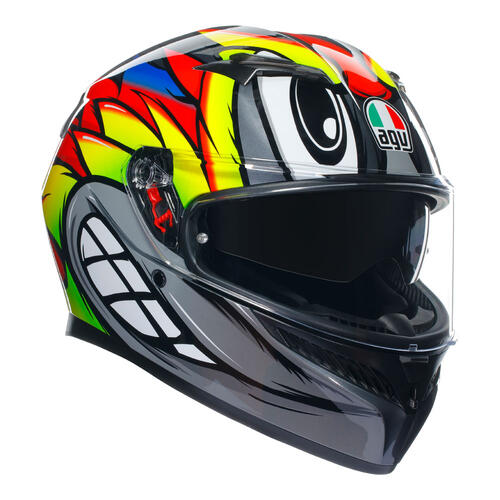 AGV Road Motorcycle Helmet K3 Birdy 2.0 Grey/Yellow/Red M