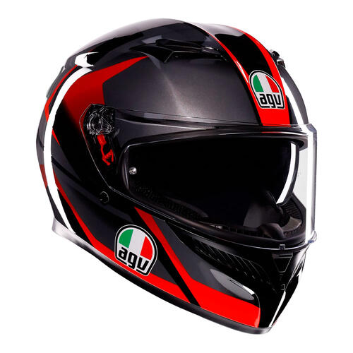 AGV Road Motorcycle Helmet K3 Striga Matt Black/Grey/Red S