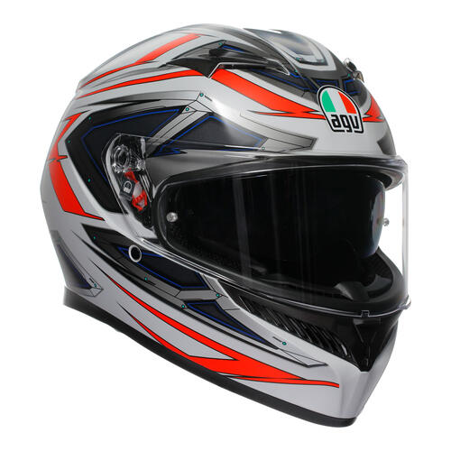 AGV Road Motorcycle Helmet K3 Space Matt White/Red Fluoro