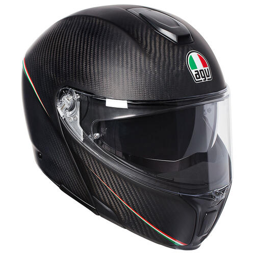AGV Road Motorcycle Helmet SportModular Tricolore Matt Carbon/Italy