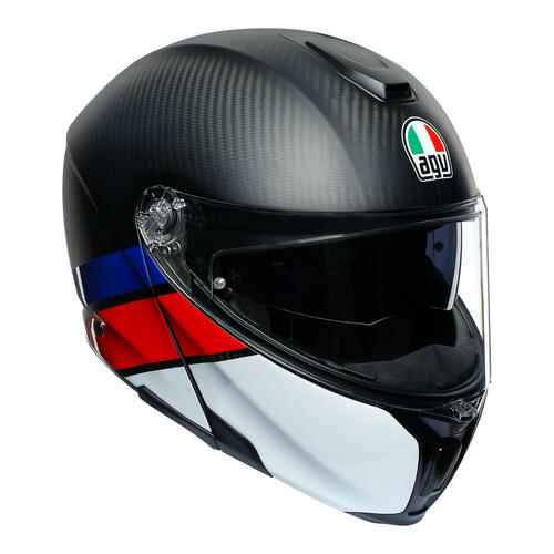 AGV Road Motorcycle Helmet SportModular Layer Carbon/Red/Blue M