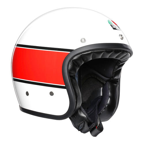 AGV Road Open Face Motorcycle Helmet X70 Mino 73 White/Red XS