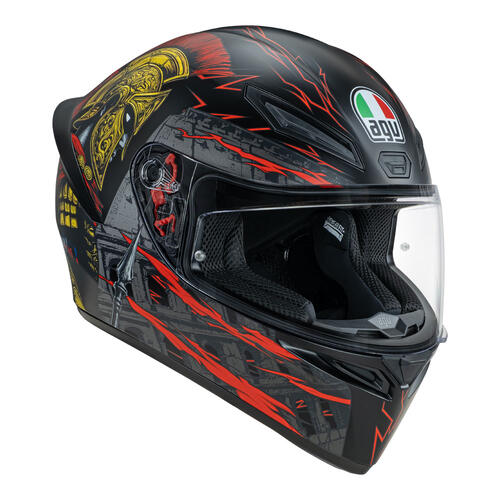 AGV Road Motorcycle Helmet K1 S Gladiator Matt Black/Gold/Red S