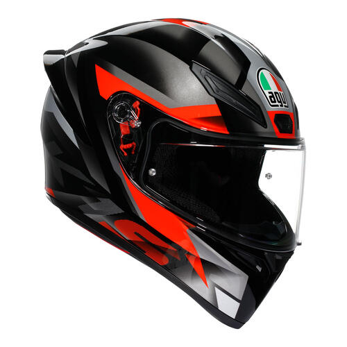 AGV Road Motorcycle Helmet K1 S Fastlap Black/Grey/Red