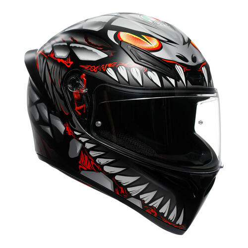 AGV Road Motorcycle Helmet K1 S Lyzard Black/Grey/Red S