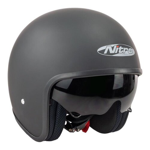 Nitro X606V Open Face Motorcycle Helmet Satin Black