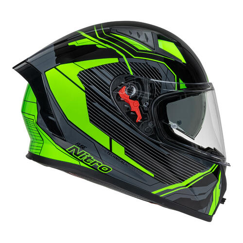 Nitro Motorcycle Helmet N501 Fuse Gloss Green/White/Black