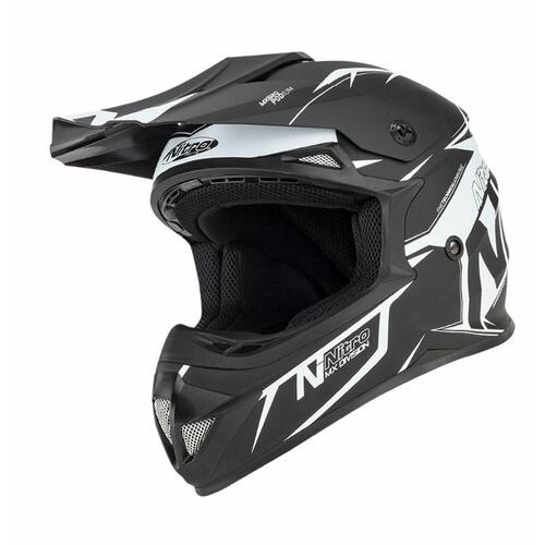 Nitro MX620 Podium Motorcycle MX Helmet Satin Black/White
