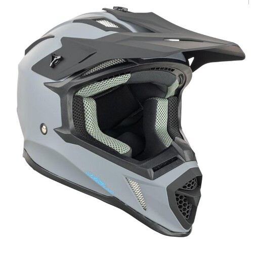 Nitro MX760 MX Motocross Helmet Satin Gun Metal Blue L
