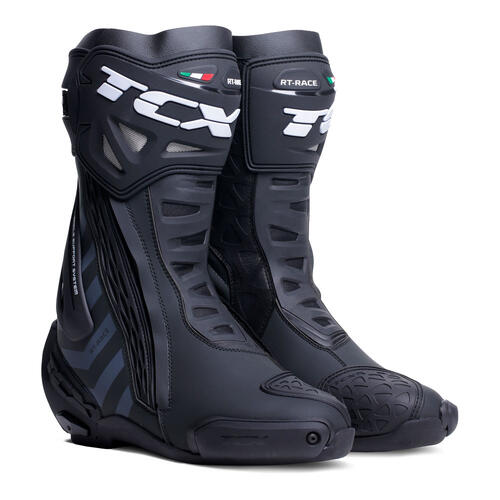 TCX RT-Race Motorcycle Boots Black/Dark Grey
