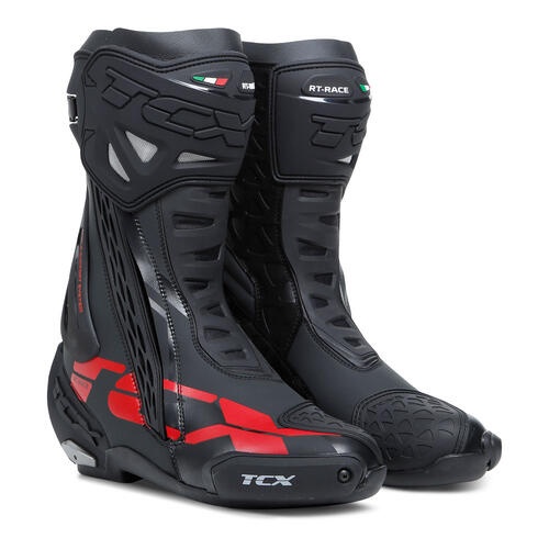 TCX RT-Race Motorcycle Boots Black/Grey/Red
