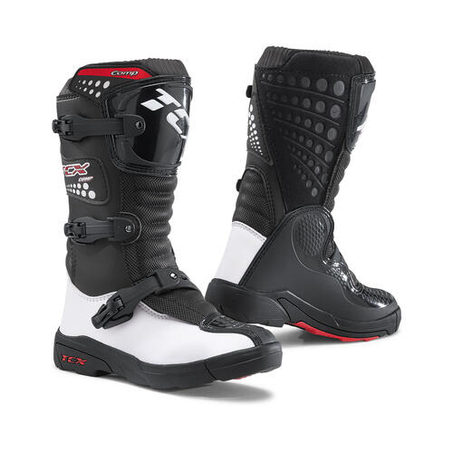 TCX Comp Kid Motorcycle Boots Black/White