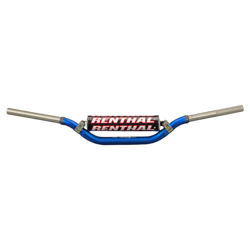 Renthal MX Twinwall Aluminium Handlebars 918 Blue With Bar Pad