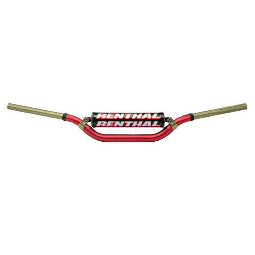 Renthal MX Twinwall Aluminium Handlebars 997 Red With Bar Pad