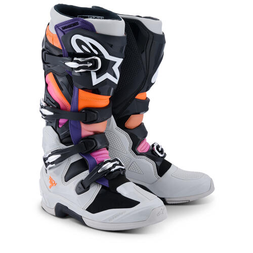 Alpinestars Tech 7 MX Off-Road Boots Black Light-Grey Fluoro-Orange Magenta 09