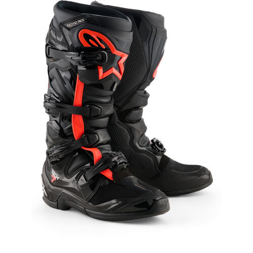 Alpinestars Tech 7 MX Boots Black Fluoro Red