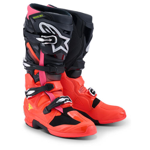 Alpinestars Tech 7 MX Boots Black Fluoro-Red Fluoro-Pink